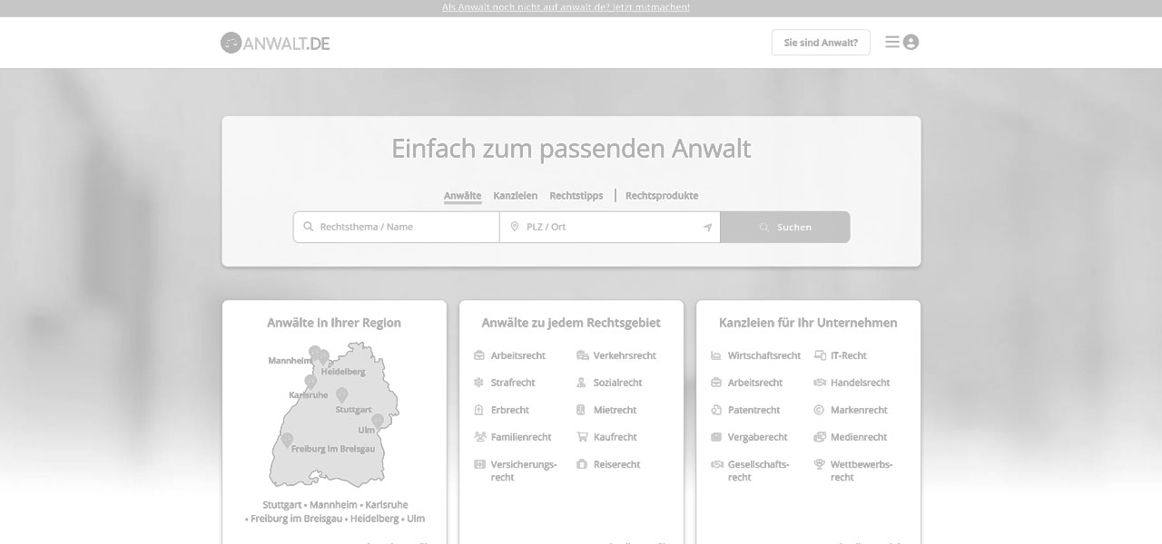 Plattform anwalt.de – die Erfahrungen